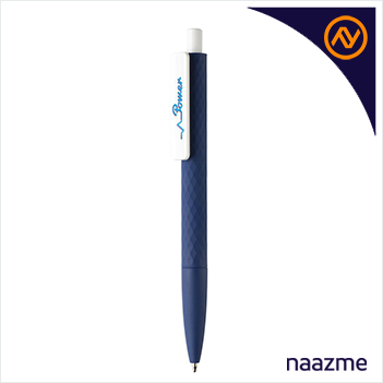 geometric design pen navy blue